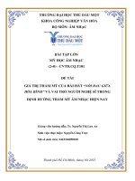 Giá trị thẩm mỹ của bài hát “nỗi Đau giữa hòa bình” và vai trò người nghệ sĩ trong Định hướng thẩm mỹ Âm nhạc hiện nay