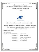 Đề tài tìm hiểu về phân hệ quản lý nhân sự odoo và Ứng dụng vào quy trình hrm công ty cổ phần phúc long heritage