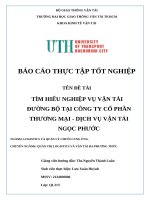 Tìm hiểu nghiệp vụ vận tải Đường bộ tại công ty cổ phần thương mại   dịch vụ vận tải ngọc phước