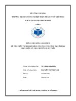 Đề tài phân tích hoạt Động vận tải của công ty cổ phần giao nhận và vận chuyển in do trần
