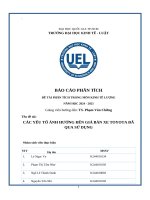 Đề tài các yếu tố Ảnh hưởng Đến giá bán xe toyota Đã qua sử dụng