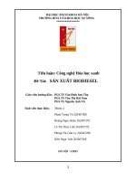 Tiểu luận công nghệ hóa học xanh Đề tài sản xuất biodiesel