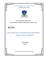 Đề tài xây dựng dự Án kinh doanh nhà hàng beef steak garden