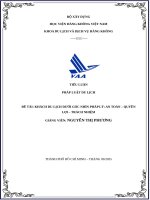 Đề tài khách du lịch dưới góc nhìn pháp lý an toàn – quyền lợi – trách nhiệm