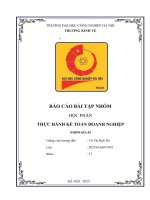 Báo cáo bài tập nhóm học phần thực hành kế toán doanh nghiệp công ty cổ phần kỹ nghệ thực phẩm việt nam vifon