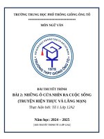 Bài 2 những Ô cửa nhìn ra cuộc sống (truyện hiện thực và lãng mạn)