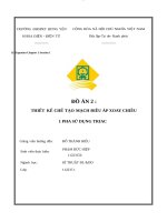 Đồ Án 2  thiết kế chế tạo mạch Điều Áp xoay chiều 1 pha sử dụng triac