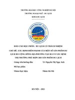 Xác Định Điểm mạnh của một số sản phẩm du lịch do cộng Đồng Địa phương tạo ra và xác Định thị trường phù hợp cho sản phẩm du lịch