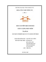 Báo cáo môn học Đảm bảo chất lƣợng phần mềm tên Đề tài xây dựng website quản lý cửa hàng mỹ phẩm