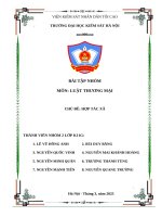 Bài tập nhóm môn luật thương mại chủ Đề hợp tác xã