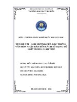 Đề tài  Ảnh hưởng của Đặc trưng văn hóa nhật bản Đến cách sử dụng bổ ngữ trong giao tiếp