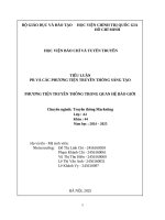 Tiểu luận pr và các phương tiện truyền thông sáng tạo phương tiện truyền thông trong quan hệ báo giới