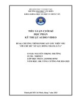 Đề tài chương trình podcast góc nhìn vhu với chủ Đề Áp lực Đồng trang lứa