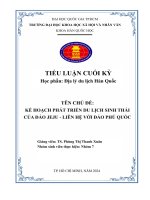 Kế hoạch phát triển du lịch sinh thái của Đảo jeju   liên hệ với Đảo phú quốc