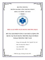 Đề tài giải pháp nâng cao chất lượng tín dụng tại ngân hàng thương mại cổ phần ngoại thương việt nam