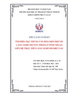 Tìm hiểu Đặc trưng văn hóa mộtmột số làng nghề truyền thống Ở ninh thuận  liên hệ thực tiễn làng nghề Đó hiện nay