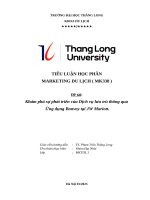 Đề tài khám phá sự phát triển của dịch vụ lưu trú thông qua Ứng dụng bonvoy tại jw mariott