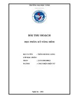 Bài thu hoạch học phần kỹ năng mềm