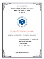 Tiểu luận môn tài chính doanh nghiệp 1 Định giá cổ phiếu công ty cổ phần gemadept