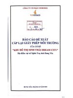 Báo cáo Đề xuất cấp giấy phép môi trường khu Đô thị sinh thái dream city