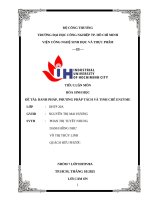 IUH - TIỂU LUẬN MÔN HÓA SINH HỌC - ĐỀ TÀI: DANH PHÁP, PHƯƠNG PHÁP TÁCH VÀ TINH CHẾ ENZYME