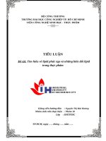 IUH - TIỂU LUẬN Hóa sinh học - Đề tài: Tìm hiểu về lipid phức tạp và những biến đổi lipid trong thực phẩm