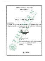 Nghiên cứu các Đặc Điểm cấu trúc và tính Đa dạng sinh vật trong các quần xã thực vật rừng Ở vườn quốc gia cát bà, hải phòng
