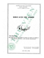 Tìm hiểu một số Đặc Điểm tái sinh của rừng tự nhiên Ở lâm trường bù rinh   lang chánh   thanh hóa