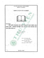 Đề xuất phương Án quy hoạch phát triển sản xuất lâm nông nghiệp cho xã cò nòi, huyện mai sơn, tỉnh sơn la