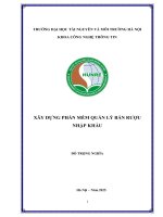Xây dựng phần mềm quản lý bán rượu nhập khẩu