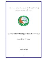 Xây dựng phần mềm quản lý bán nông sản