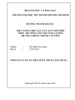 Tóm tắt khả năng chịu lực của sàn liên hợp thép bê tông cốt sợi tăng cường hệ neo chống trượt cải tiến