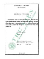 Nghiên cứu quy luật sinh trưởng của một số loài cây Ưu thế và xây dựng mô hình sinh trưởng Đường kính lâm phần, phục vụ cho việc dự Đoán sản lượng rừng trên núi Đá vôi Ở một số Địa phương miền bắc việt nam