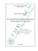 Quy hoạch sử dụng Đất lâm   nông nghiệp cho xã dân hòa   huyện kỳ sơn   tỉnh hòa bình