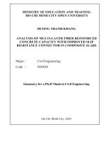 Tóm tắt tiếng anh khả năng chịu lực của sàn liên hợp thép bê tông cốt sợi tăng cường hệ neo chống trượt cải tiến