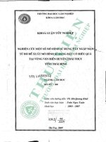 Nghiên cứu một số mô hình sử dụng Đất ngập mặn từ Đó Đề xuất mô hình sử dụng Đất có hiệu quả tại vùng ven biển huyện thái thụy, tỉnh thái bình