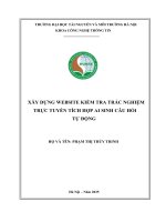 Xây dựng website kiểm tra trắc nghiệm trực tuyến tích hợp Al sinh ra câu hỏi tự động