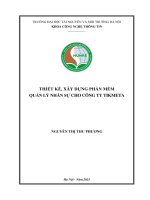 Thiết kế , xây dựng  phần mềm quản lý nhân sự cho công ty