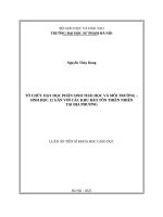 Tổ chức dạy học phần sinh thái học và môi trường – sinh học 12 gắn với các khu bảo tồn thiên nhiên tại Địa phương