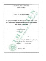 So sánh hai phương pháp chọn cây trội cho bạch Đàn (eucalyptus urophylla s t black) tại lâm trường hữu lũng   lạng sơn