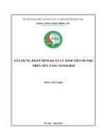 Xây dựng phần mềm quản lý sinh viên trên nền tảng winform