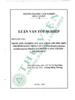 Bước Đầu nghiên cứu lựa chọn chỉ tiêu biểu thị hình dạng thân cây luồng (dendrocalamus membranaceus munro) tại huyện lang chánh, thanh hoá