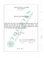 Đánh giá hiệu quả của một số mô hình trồng cây Ăn quả tại xã nghĩa hồ   lục ngạn   bắc giang làm cơ sở cho việc xây dựng phương Án quản lý và sử dụng Đất hiệu quả bền vững