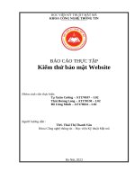 Báo cáo Thực tập cơ sở - Kiểm thử bảo mật website thực tế (Có thực nghiệm)
