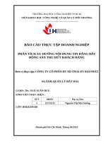 IUH - BÁO CÁO THỰC TẬP DOANH NGHIỆP - PHÂN TÍCH XU HƯỚNG NỘI DUNG TIN ĐĂNG BẤT ĐỘNG SẢN THU HÚT KHÁCH HÀNG - CÔNG TY CỔ PHẦN ĐT XD TM & DV ĐẠI PHÁT