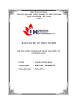 IUH - Báo cáo dự án thực tế 2025 - Thực trạng kế toán tại Công ty Cổ phần SCNC