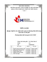 IUH - TIỂU LUẬN Quản trị thương hiệu - Nghiên cứu chiến lược quản trị thương hiệu thời trang Việt Nam và thế giới - Thương hiệu thời trang tái chế CNMT