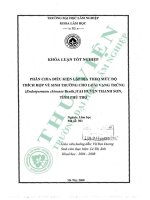 Phân chia Điều kiện lập Địa theo mức Độ thích hợp về sinh trưởng cho loài vạng trứng (endospermum chinense benth ) tại huyện thanh sơn, tỉnh phú thọ