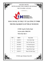 IUH - Báo cáo dự án thực tế tại Công ty TNHH Thương mại dịch vụ kỹ thuật TECHCOM
