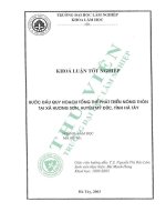 Bước Đầu quy hoạch tổng thể phát triển nông thôn tại xã hương sơn, huyện mỹ Đức, tỉnh hà tây